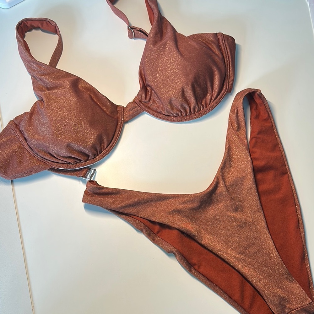 Shimmering Rust Bikini Set